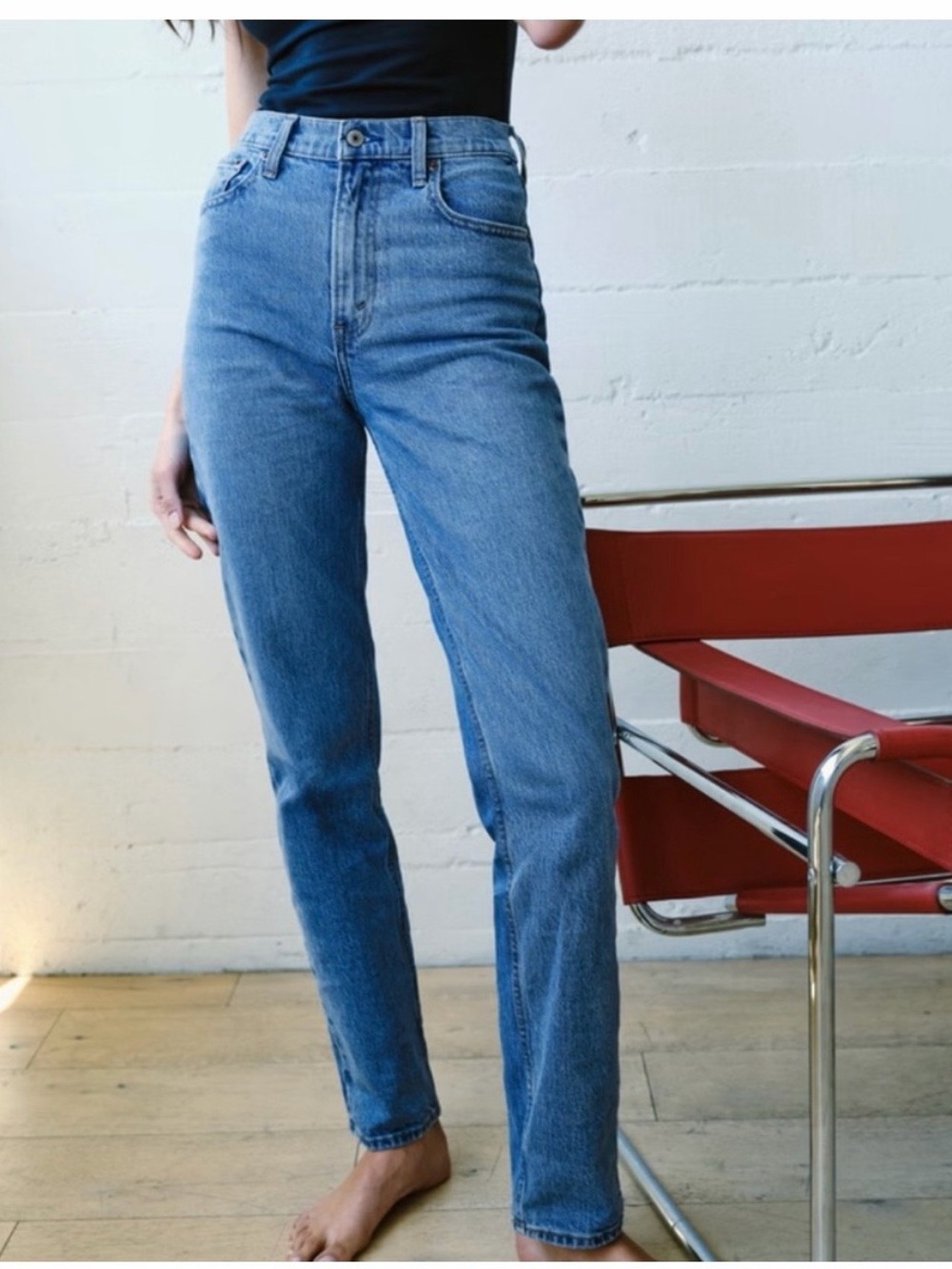 Abercrombie & Fitch slim straight ultra high rise